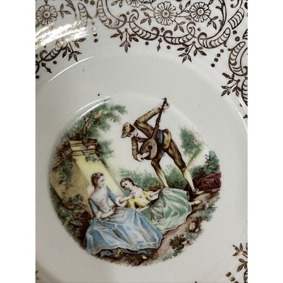 VTG American Limoges Triumph D'or Serenade 3 Cups & 4 Saucers 22K Gold READ - Picture 4 of 16